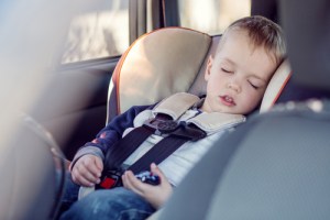 child in car