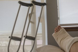 man broken foot